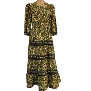 FARM RIO Star Fruits Maxi Dress size Medium MSRP $235 Boho Cottage Hippie